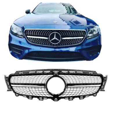 VL Garage - Μάσκα Για Mercedes-Benz E-Class W213 16-19 Diamond Look Χρώμιο/Μαύρο 1 Τεμάχιο - VL-0020436