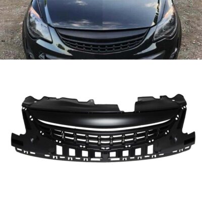 VL Garage - Μάσκα Για Opel Corsa D 11-14 Χωρίς Σήμα Με Κάθετες Γραμμές Μαύρη Ματ 1 Τεμάχιο - VL-0020660