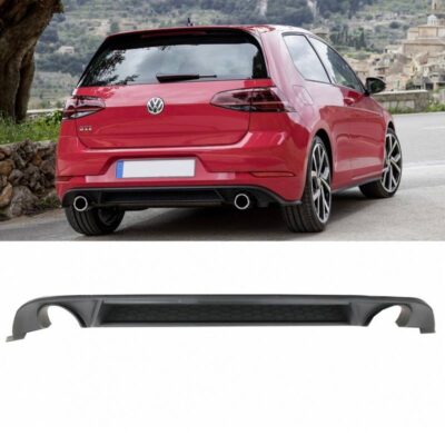 VL Garage - Diffuser Πίσω Προφυλακτήρα Για VW Golf VII (7.5) 17-20 Facelift GTI Με 2 Μονές Εξατμίσεις Δεξια & Αριστερά Από Abs Πλαστικό 1 Τεμάχιο - VL-0021450