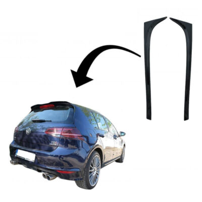 VL Garage - Αεροτομές Πρόσθετα Δεξιά Αριστερά Για VW Golf VII (7 & 7.5) 12-20 Μαύρο Γυαλιστερό Πλαστικό Για Standard Έκδοση 2 Τεμάχια - VL-0022531