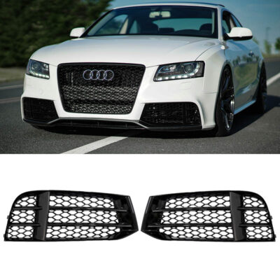 VL Garage - Δίχτυ Προφυλακτήρα Εμπρός Πλαινό Για Audi A5 8T 08-16 Για Τον RS5 Προφυλακτήρα Γυαλιστερό Μαύρο Αριστερό & Δεξί 2 Τεμάχια - VL-0026685