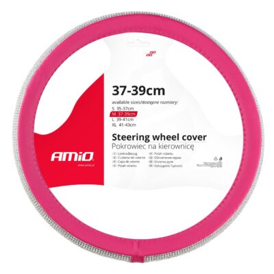 VL Garage - ΚΑΛΥΜΜΑ ΤΙΜΟΝΙΟΥ SWC-36 M 37-39cm ΣΕ ΡΟΖ / ΦΟΥΞΙΑ ΧΡΩΜΑ ΜΕ ΠΕΡΙΜΕΤΡΙΚΑ STRASS ΑΜΙΟ - 1 ΤΕΜ. - VL-02809
