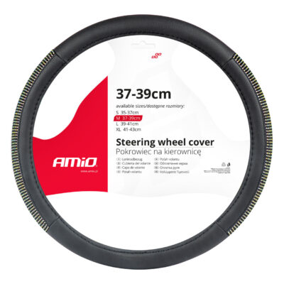 VL Garage - ΚΑΛΥΜΜΑ ΤΙΜΟΝΙΟΥ 37-39cm SWC-44-M ΜΑΥΡΟ ΜΕ STRASS AMIO - 1 ΤΕΜ. - VL-02985