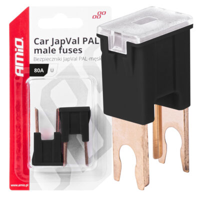 VL Garage - ΑΣΦΑΛΕΙΕΣ JapVal PAL U ΑΡΣΕΝΙΚΕΣ 80A ΣΕ ΜΑΥΡΟ ΧΡΩΜΑ AMIO - 2 Τεμ. - VL-03410