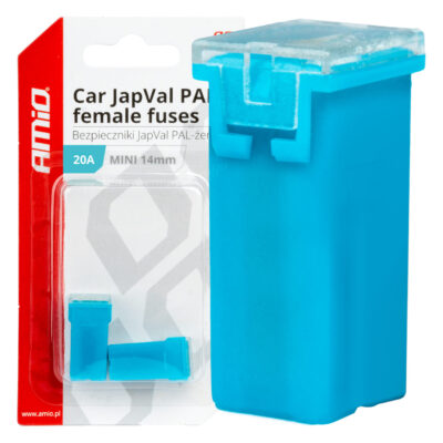 VL Garage - ΑΣΦΑΛΕΙΕΣ JapVal PAL ΜΙΝΙ 14mm ΘΗΛΥΚΕΣ 20A ΣΕ ΓΑΛΑΖΙΟ ΧΡΩΜΑ AMIO - 2 Τεμ. - VL-03435