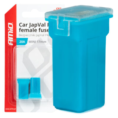 VL Garage - ΑΣΦΑΛΕΙΕΣ JapVal PAL ΜΙΝΙ 17mm ΘΗΛΥΚΕΣ 20A ΣΕ ΓΑΛΑΖΙΟ ΧΡΩΜΑ AMIO - 2 Τεμ. - VL-03443