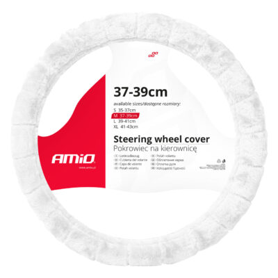 VL Garage - ΚΑΛΥΜΜΑ ΤΙΜΟΝΙΟΥ ΓΟΥΝΙΝΟ/ΧΝΟΥΔΩΤΟ (M) 37-39cm SWC-53-M ΣΕ ΛΕΥΚΟ ΧΡΩΜΑ AMIO - 1 Τεμ. - VL-03566