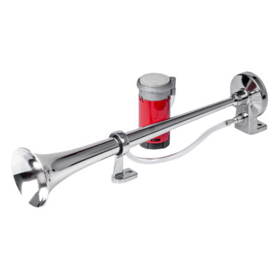 VL Garage - ΚΟΡΝΑ ΠΝΕΥΜΑΤΙΚΗ ΜΟΝΗ 12V (ΜΗΚΟΣ:45 cm ΔΙΑΜΕΤΡΟΣ ΕΞΟΔΟΥ: 9cm) ΧΡΩΜΙΟΥ AMIO - 1 Τεμ. - VL-03618