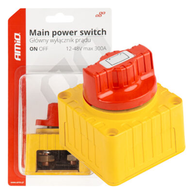 VL Garage - ΔΙΑΚΟΠΤΗΣ POWER-OFF ΜΠΑΤΑΡΙΑΣ ΣΕ ΒΑΣΗ 12-48V 300A ΜΑΥΡΟ/ΧΡΥΣΟ AMIO - 1 Τεμ. - VL-03839