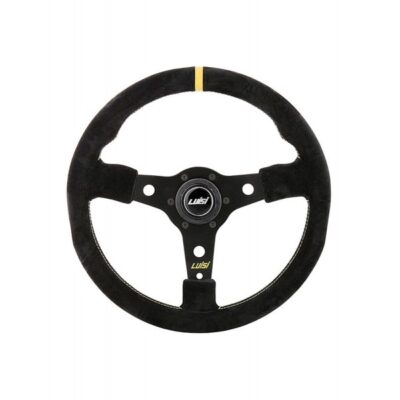 VL Garage - ΤΙΜΟΝΙ RACING CORSA 350mm ΤΡΙΑΚΤΙΝΟ ΣΟΥΕΤ ΜΑΥΡΟ LUISI - VL-41052/11