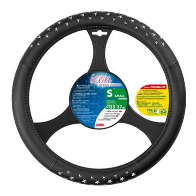 VL Garage - ΚΑΛΥΜΜΑ ΤΙΜΟΝΙΟΥ ICON 35-37cm ΜΑΥΡΟ ΧΡΩΜΑ ME ΑΣΗΜΙ ΜΕΤΑΛΛΙΚΑ ΑΣΤΕΡΙΑ /ΑΟΣΜΟ /ΟΙΚΟΛΟΓΙΚΟ/ ΜΗ ΤΟΞΙΚΟ/ ΑΝΑΚΥΚΛΩΣΙΜΟ ΥΛΙΚΟ - VL-32972