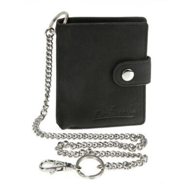 VL Garage - ΠΟΡΤΟΦΟΛΙ ΔΕΡΜΑΤΙΝΟ ΓΙΑ ΚΑΡΤΕΣ & ΧΡΗΜΑΤΑ BIKER WALLET ME 45cm ΑΛΥΣΙΔΑ RFID ΠΡΟΣΤΑΣΙΑ ΣΕ ΜΑΥΡΟ ΧΡΩΜΑ LAMPA - 1 Τεμ. - VL-ERPFBBL