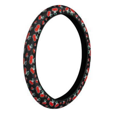 VL Garage - ΚΑΛΥΜΜΑ ΤΙΜΟΝΙΟΥ SKIN-COVER CHERRY-CILIEGE(ΚΕΡΑΣΙΑ) 38/40cm(M) ΜΑΥΡΟ ΕΛΑΣΤΙΚΟ ΠΟΛΥΕΣΤΕΡΙΚΟ 2mm ΠΑΧΟΣ - VL-32922