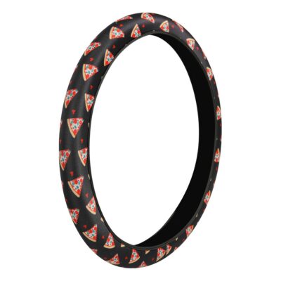 VL Garage - ΚΑΛΥΜΜΑ ΤΙΜΟΝΙΟΥ SKIN-COVER PIZZA (ΠΙΤΣΑ) 38/40cm (M) ΜΑΥΡΟ ΕΛΑΣΤΙΚΟ ΠΟΛΥΕΣΤΕΡΙΚΟ 2mm ΠΑΧΟΣ - VL-32924
