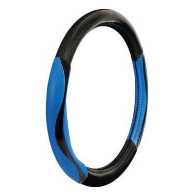 VL Garage - ΚΑΛΥΜΜΑ ΤΙΜΟΝΙΟΥ SILVERSTONE (M) 37/39 cm CARBON /ΜΑΥΡO-ΜΠΛΕ ΔΕΡΜΑΤΙΝΗ ΑΟΣΜΟ ECO-FRIENDLY - VL-32947
