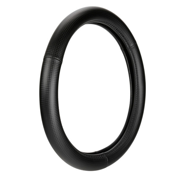 VL Garage - ΚΑΛΥΜΜΑ ΤΙΜΟΝΙΟΥ RACING PREMIUM BLACK (S) 35/37cm ΣΥΝΘΕΤΙΚΟ ΔΕΡΜΑ SKEENTEX ΜΑΥΡΟ/CARBON LOOK LAMPA - 1 ΤΕΜ. - VL-33162