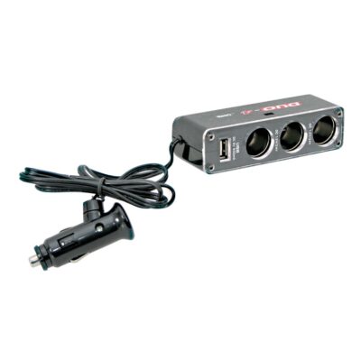 VL Garage - ΑΝΤΑΠΤΟΡΑΣ ΑΝΑΠΤΗΡΑ 3 ΘΕΣΕΩΝ 12/24V- 5A ΜΕ USB 5V ΚΑΙ LED DUAL-POWER ΜΕ ΚΑΛΩΔΙΟ 90 cm (ΠΟΛΥΠΡΙΖΟ) - VL-39048
