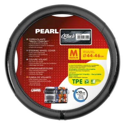VL Garage - ΚΑΛΥΜΜΑ ΤΙΜΟΝΙΟΥ ΦΟΡΤΗΓΟΥ PEARL BLACK ΔΕΡΜΑΤΙΝΗ ΜΑΥΡΟ (M) 44-46cm ΟΙΚΟΛΟΓΙΚΟ ΚΑΙ ΑΟΣΜΟ - VL-97829