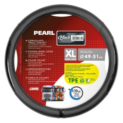VL Garage - ΚΑΛΥΜΜΑ ΤΙΜΟΝΙΟΥ ΦΟΡΤΗΓΟΥ PEARL BLACK ΔΕΡΜΑΤΙΝΗ ΜΑΥΡΟ (XL) 49-51cm ΟΙΚΟΛΟΓΙΚΟ ΚΑΙ ΑΟΣΜΟ - VL-97831
