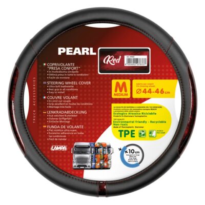 VL Garage - ΚΑΛΥΜΜΑ ΤΙΜΟΝΙΟΥ ΦΟΡΤΗΓΟΥ PEARL RED ΔΕΡΜΑΤΙΝΗ ΜΑΥΡΟ/ΚΟΚΚΙΝΟ (M) 44-46cm ΟΙΚΟΛΟΓΙΚΟ ΚΑΙ ΑΟΣΜΟ - VL-97833