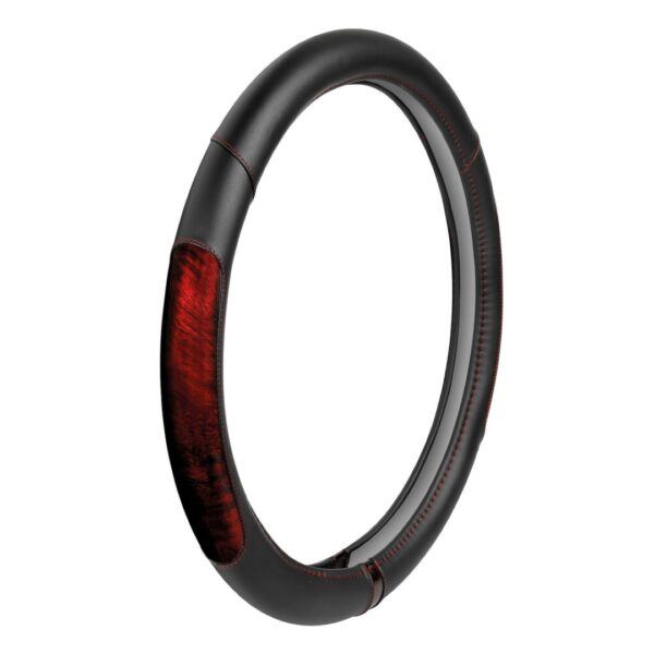 ΚΑΛΥΜΜΑ ΤΙΜΟΝΙΟΥ ΦΟΡΤΗΓΟΥ PEARL RED ΔΕΡΜΑΤΙΝΗ ΜΑΥΡΟ/ΚΟΚΚΙΝΟ (L) 46-48cm ΟΙΚΟΛΟΓΙΚΟ ΚΑΙ ΑΟΣΜΟ - Image 2