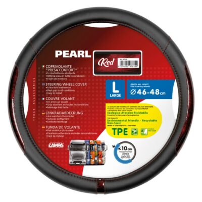 VL Garage - ΚΑΛΥΜΜΑ ΤΙΜΟΝΙΟΥ ΦΟΡΤΗΓΟΥ PEARL RED ΔΕΡΜΑΤΙΝΗ ΜΑΥΡΟ/ΚΟΚΚΙΝΟ (L) 46-48cm ΟΙΚΟΛΟΓΙΚΟ ΚΑΙ ΑΟΣΜΟ - VL-97834