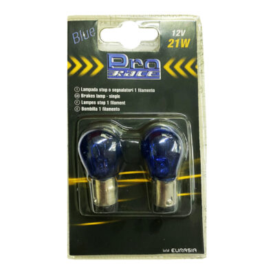 VL Garage - P21W 12V 21W BA15s ΜΟΝΟΠΟΛΙΚΟ ΜΠΛΕ BLUE DYED-GLASS 2ΤΕΜ. BLISTER - VL-13950