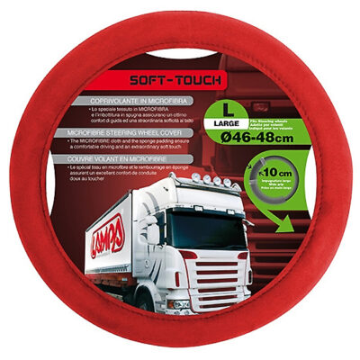 VL Garage - ΚΑΛΥΜΜΑ ΤΙΜΟΝΙΟΥ ΦΟΡΤΗΓΟΥ 46/48cm (L) SOFT TOUCH ΚΟΚΚΙΝΟ ΜΕ ΑΠΑΛΗ ΥΦΗ ΜΙΚΡΟΦΙΜΠΡΑΣ - VL-98684
