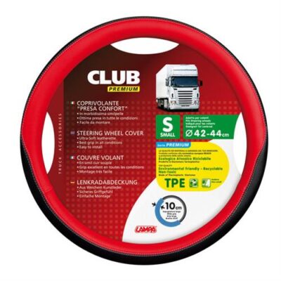 VL Garage - ΚΑΛΥΜΜΑ ΤΙΜΟΝΙΟΥ ΦΟΡΤΗΓΟΥ CLUB ΔΕΡΜΑΤΙΝΗ ΜΑΥΡΟ/ΚΟΚΚΙΝΟ (S) 42-44cm ΟΙΚΟΛΟΓΙΚΟ & ΑΟΣΜΟ - VL-98909