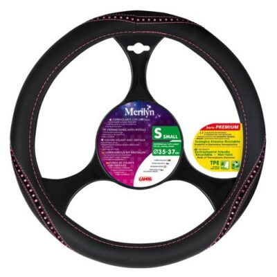 VL Garage - ΚΑΛΥΜΜΑ ΤΙΜΟΝΙΟΥ MERILYN 35/37 cm ΜΑΥΡΟ ME ΡΟΖ STRASS (ΑΟΣΜΟ ΟΙΚΟΛΟΓΙΚΟ/ΜΗ ΤΟΞΙΚΟ/ΑΝΑΚΥΚΛΩΣΙΜΟ ΥΛΙΚΟ) - VL-33136