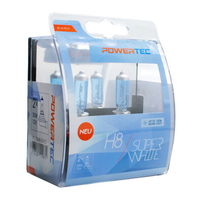 VL Garage - H8 12V 55W 3.450K PGJ19-1 POWERTECK SUPERWHITE 2ΤΕΜ. - VL-PTZSW8-DUO