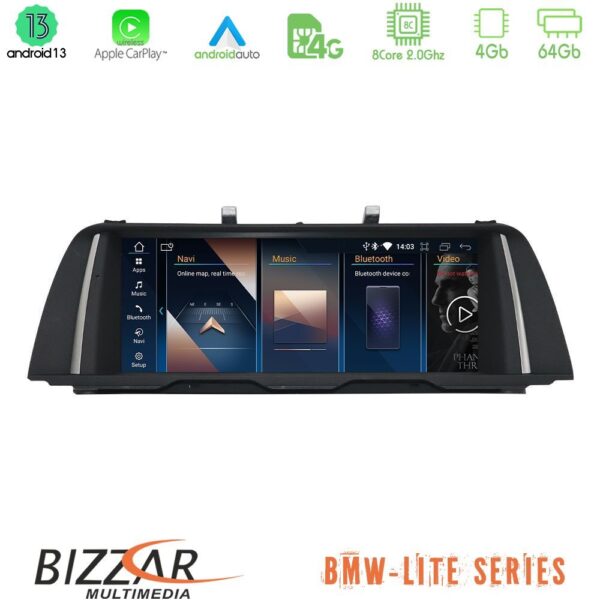 VL Garage - Bizzar Lite Series BMW 5 Series F10/F11 NBT Android13 8Core (4+64GB) Navigation Multimedia 10.25″ HD Black Panel (OEM Style) - VL-U-BM66319U