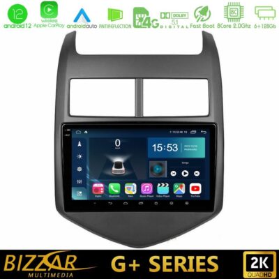 VL Garage - Bizzar G+ Series Chevrolet Aveo 2011-2017 8core Android12 6+128GB Navigation Multimedia Tablet 9" - VL-U-G-CV0243
