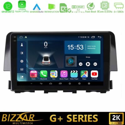 VL Garage - Bizzar G+ Series Honda Civic 2016-2020 8core Android12 6+128GB Navigation Multimedia 9" - VL-U-G-HD0058