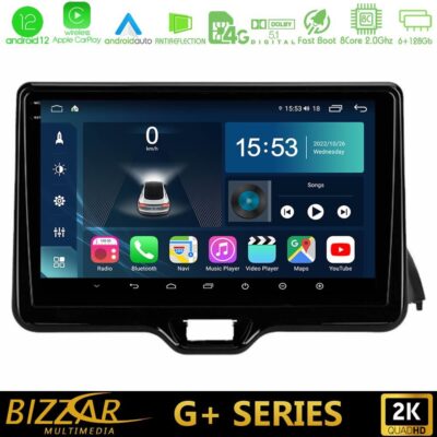VL Garage - Bizzar G+ Series Toyota Yaris 2020-> 8Core Android12 6+128GB Navigation Multimedia Tablet 10" - VL-U-G-TY1079