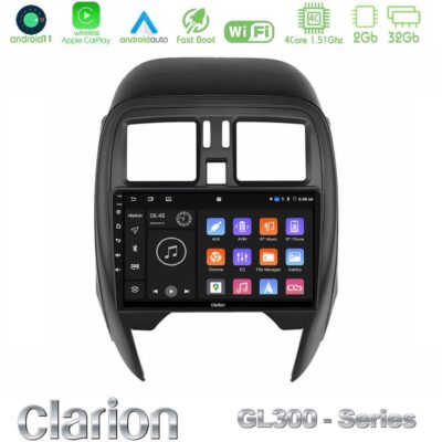 VL Garage - Clarion GL300 Series 4Core Android11 2+32GB Nissan Micra 2013-2016 Navigation Multimedia Tablet 9" Με Carplay & Android Auto - VL-U-GL3-NS1065
