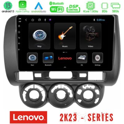 VL Garage - Lenovo Car Pad Honda Jazz 2002-2008 (Manual A/C) 4Core Android 13 2+32GB Navigation Multimedia Tablet 9" - VL-U-LEN-HD0589