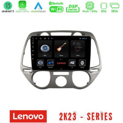 VL Garage - Lenovo Car Pad Hyundai i20 2009-2012 Manual A/C 4Core Android 13 2+32GB Navigation Multimedia Tablet 9" - VL-U-LEN-HY0709M