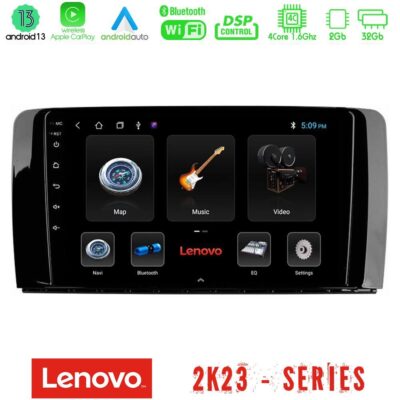 VL Garage - Lenovo Car Pad Mercedes R Class 4Core Android 13 2+32GB Navigation Multimedia Tablet 9" - VL-U-LEN-MB0781