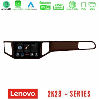 VL Garage - Lenovo Car Pad VW Sportsvan 2014-2020 4core Android 13 2+32GB Navigation Multimedia Tablet 9" (Ξύλινη απόχρωση) - VL-U-LEN-VW0135BR
