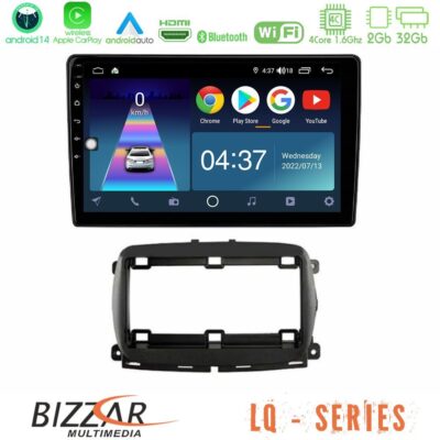 VL Garage - Bizzar LQ Series 4Core Android14 2+32GB Fiat 500 2016> Navigation Multimedia Tablet 9" Με Carplay & Android Auto - VL-U-LQ-FT1150