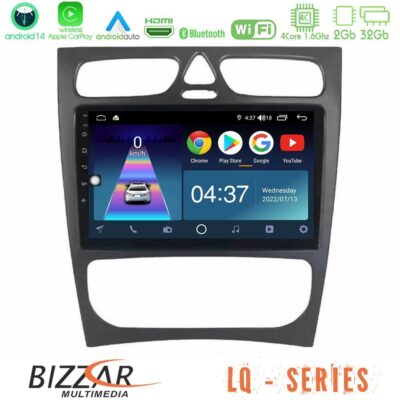 VL Garage - Bizzar LQ Series 4Core Android14 2+32GB Mercedes C Class (W203) Navigation Multimedia Tablet 9" Με Carplay & Android Auto - VL-U-LQ-MB0925