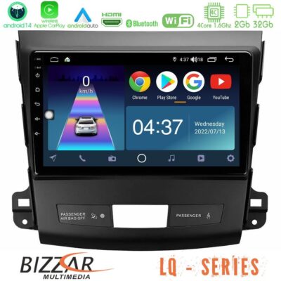 VL Garage - Bizzar LQ Series 4Core Android14 2+32GB Mitsubishi Outlander/Citroen C-Crosser/Peugeot 4007 Navigation Multimedia Tablet 9" Με Carplay & Android Auto - VL-U-LQ-MT662