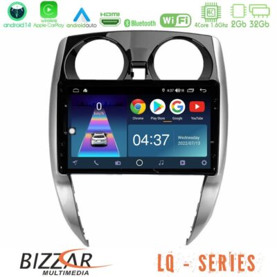 VL Garage - Bizzar LQ Series 4Core Android14 2+32GB Nissan Note 2013-2018 Navigation Multimedia Tablet 10" Με Carplay & Android Auto - VL-U-LQ-NS0481