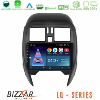 VL Garage - Bizzar LQ Series 4Core Android14 2+32GB Nissan Micra 2013-2016 Navigation Multimedia Tablet 9" Με Carplay & Android Auto - VL-U-LQ-NS1065