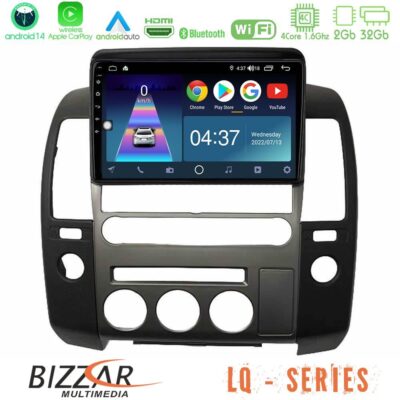VL Garage - Bizzar LQ Series 4Core Android14 2+32GB Nissan Navara D40 2006-2012 (με εργ.οθόνη) Navigation Multimedia Tablet 9" Με Carplay & Android Auto - VL-U-LQ-NS1340
