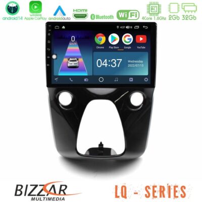 VL Garage - Bizzar LQ Series 4Core Android14 2+32GB Toyota Aygo | Citroen C1 | Peugeot 108 Navigation Multimedia 10" Με Carplay & Android Auto - VL-U-LQ-TY1560
