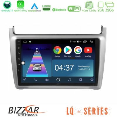 VL Garage - Bizzar LQ Series 4Core Android14 2+32GB Vw Polo 2014-2017 Navigation Multimedia Tablet 9" Με Carplay & Android Auto (Silver) - VL-U-LQ-VW0069HS