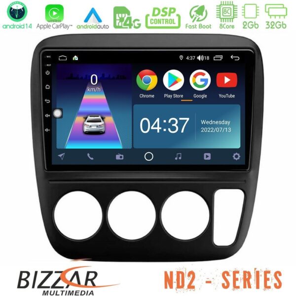 VL Garage - Bizzar ND2 Series 8Core Android14 2+32GB Honda CRV 1997-2001 Navigation Multimedia Tablet 9" Με Carplay & Android Auto - VL-U-ND2-HD0935
