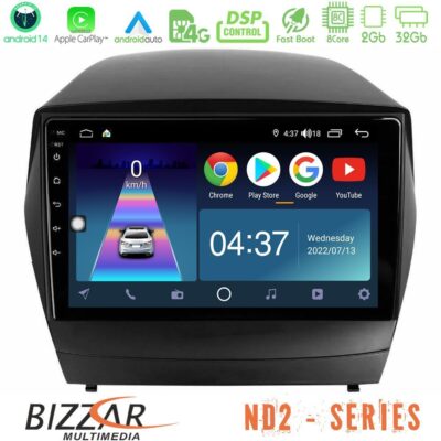 VL Garage - Bizzar ND2 Series 8Core Android14 2+32GB Hyundai IX35 Auto A/C Navigation Multimedia Tablet 9" Με Carplay & Android Auto - VL-U-ND2-HY0029